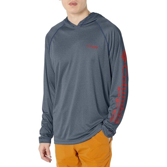 Men's Columbia PFG Terminal Tackle Heather Long Sleeve T-Shirt Large Carbon Heat - Picture 1 of 7